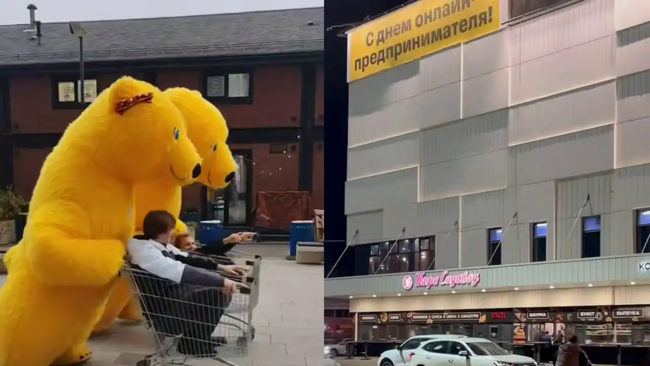 В Москве устроили день заездов на тележках в честь Дня онлайн-предпринимателя.