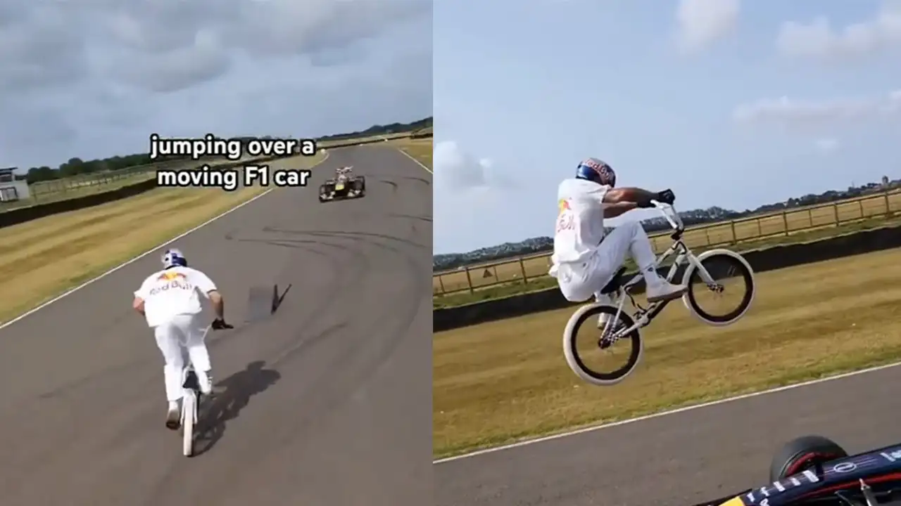 Крисс Кайл перепрыгнул на BMX через болид Формулы-1.