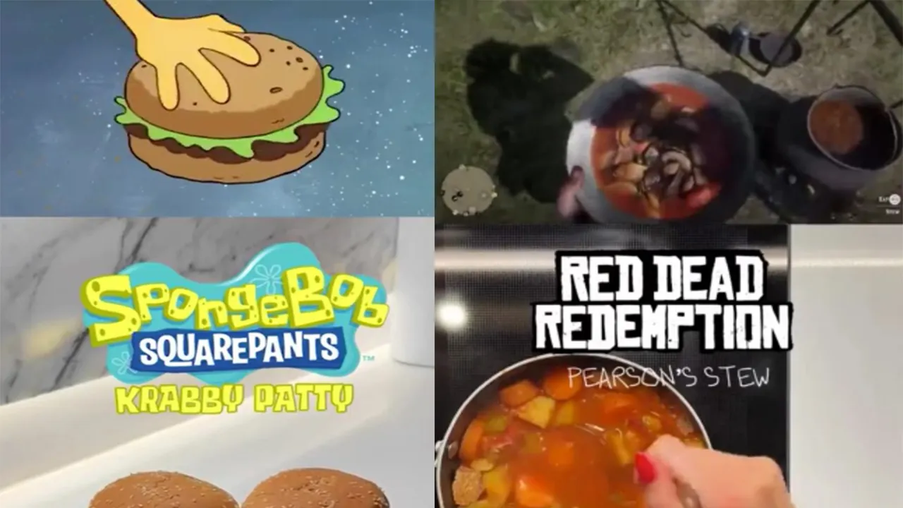 Блюда из мультфильмов и игр.