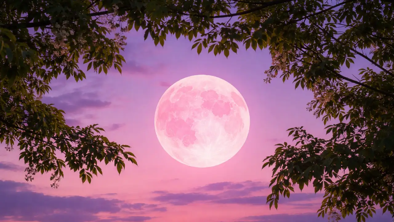 Полнолуние 2 апреля, «Розовая Луна»