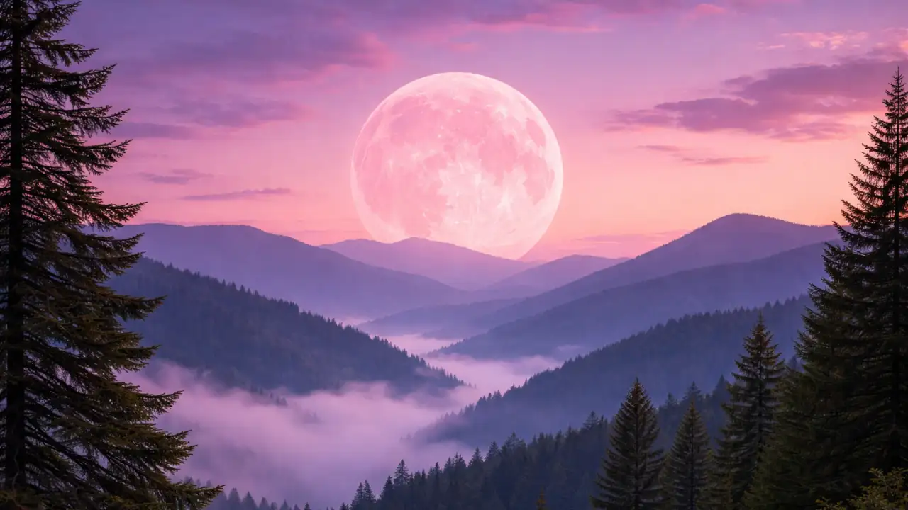 «Розовая Луна» . Полнолуние 2 апреля