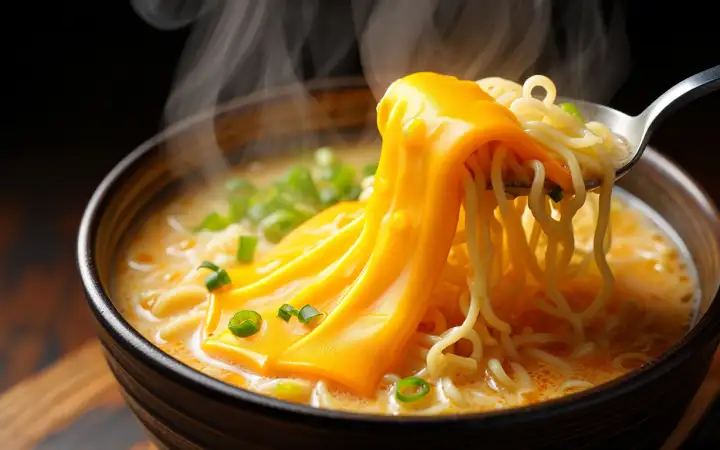 Лапша с плавленным сыром.