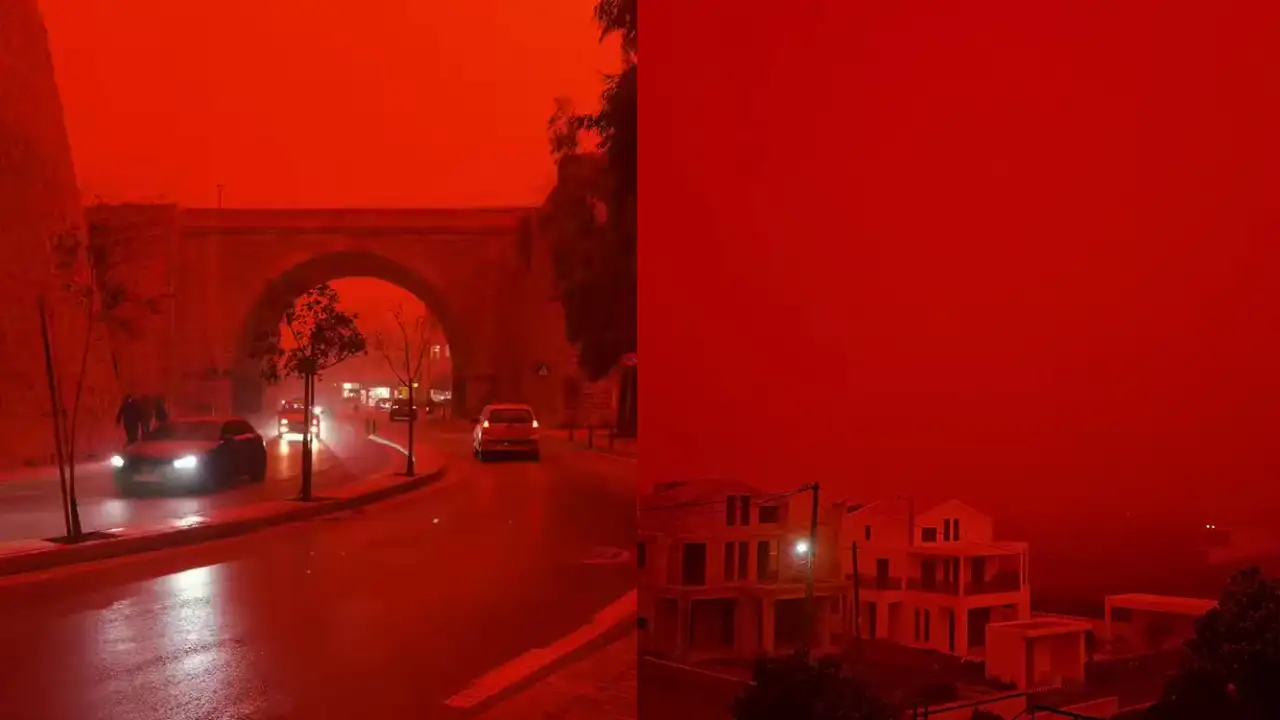 Красное небо над Критом.