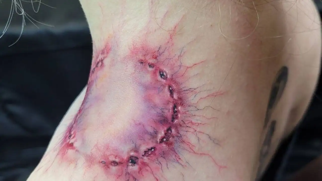 Тату в виде зомби-укуса.