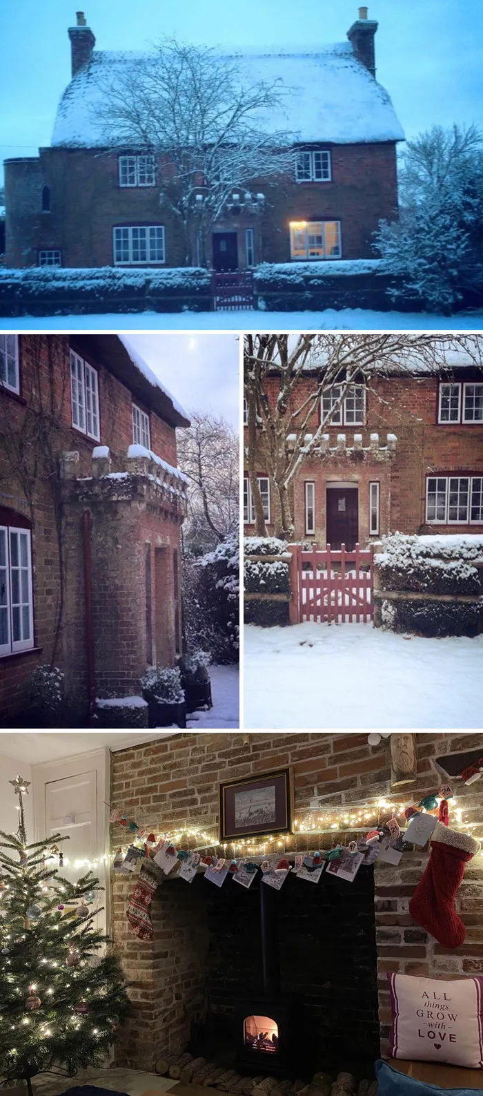 «Вот несколько праздничных фотографий нашего фермерского дома конца XVIII века, внесенного в список памятников архитектуры II категории, в Дорсете, Англия».