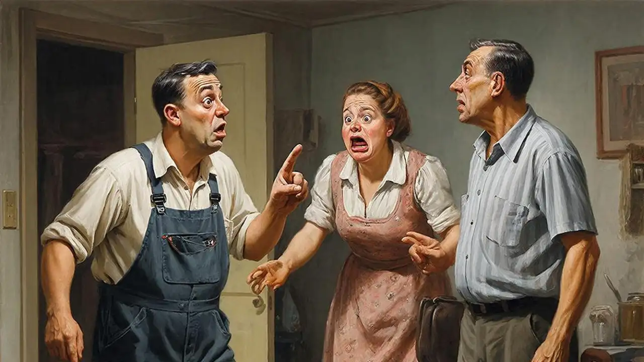 Муж застал жену с другим.