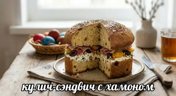 Кулич-сэндвич с хамоном.