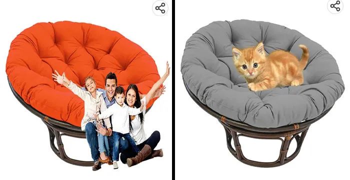 Это кресло понравится и огромным котятам, и миниатюрным семьям.