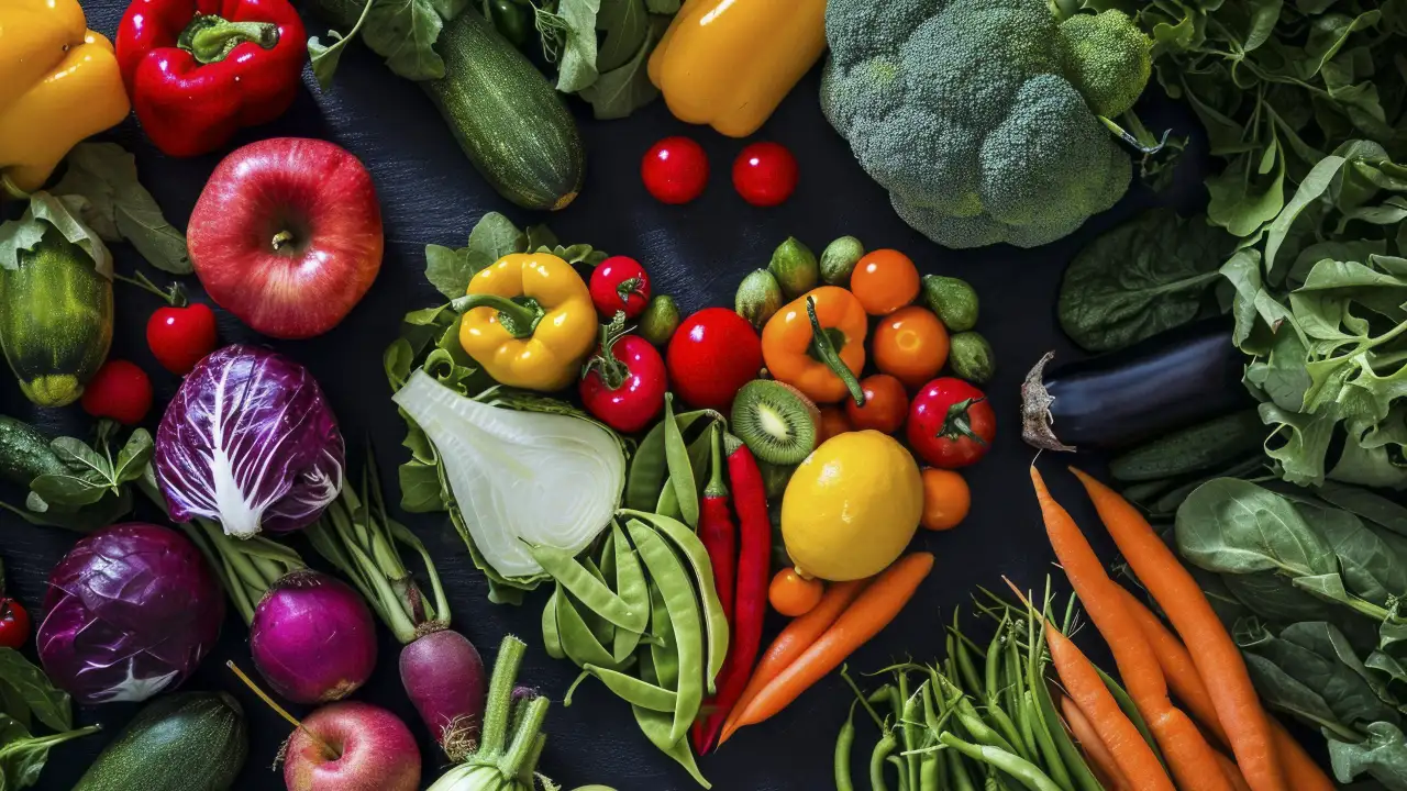 Овощи и фрукты.