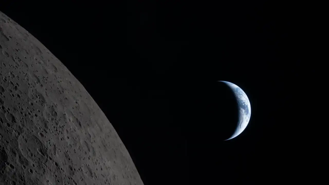 Луна и Земля.