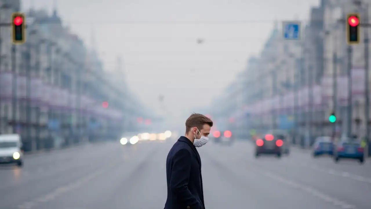 Смог в городе.