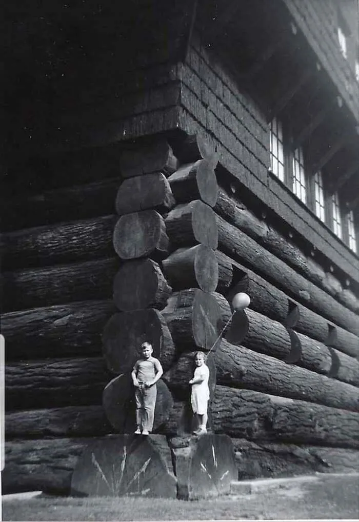 Самая большая бревенчатая хижина в мире. Портленд, Орегон, 1938 год.