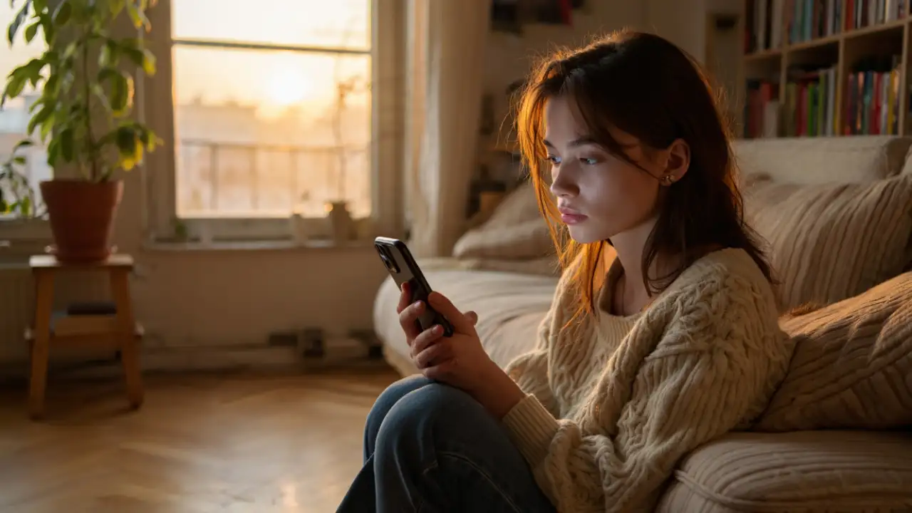 Девушка с телефоном.