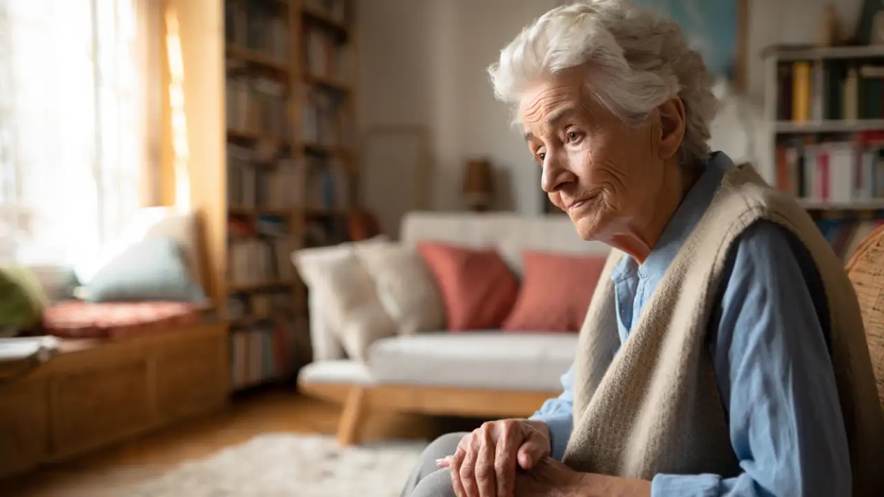 Пожилая женщина.