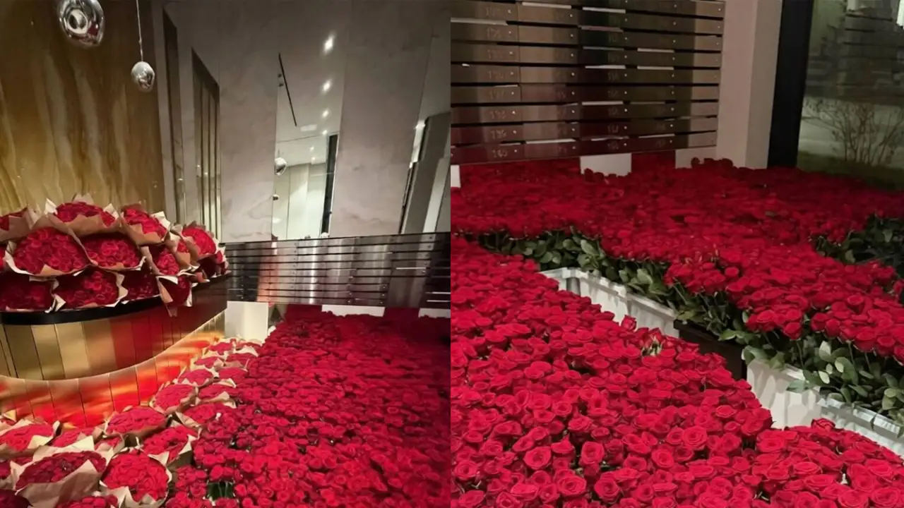 Москвич подарил возлюбленной миллион роз, расставив их в ЖК в Раменках.