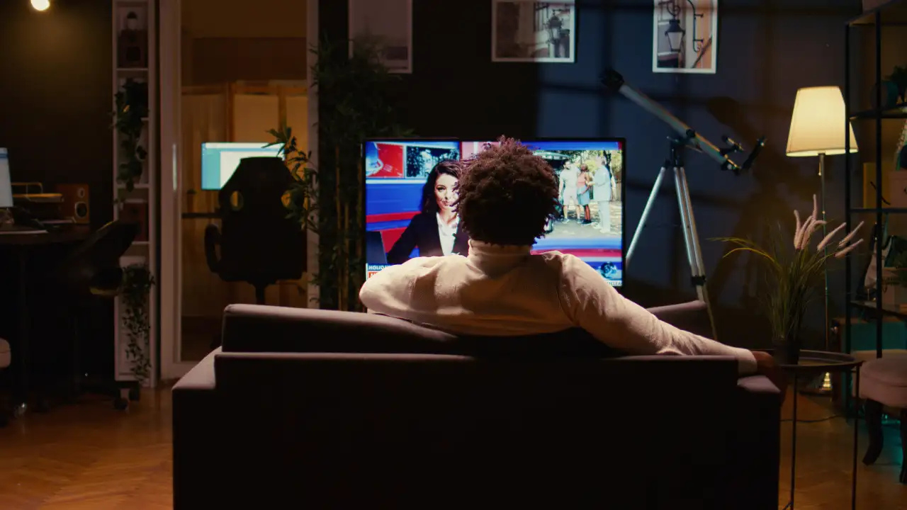 Просмотр телевизора.