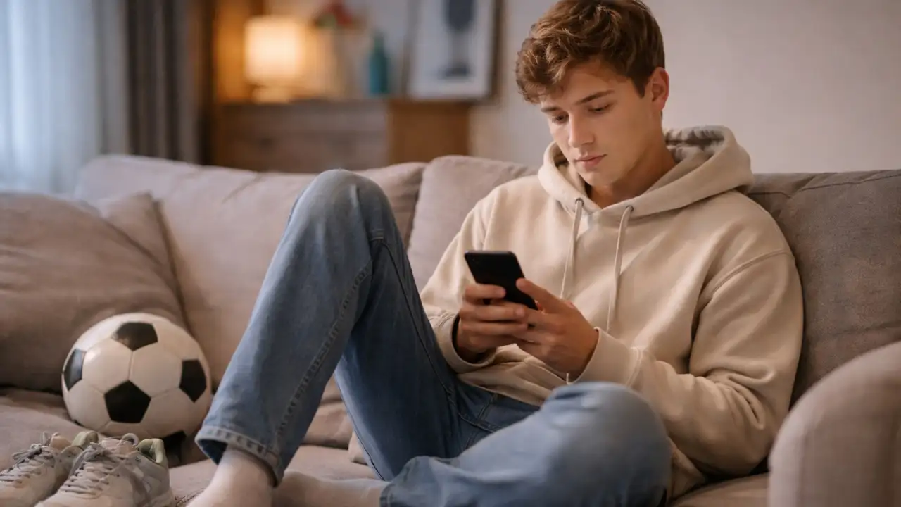 Молодой человек с телефоном.