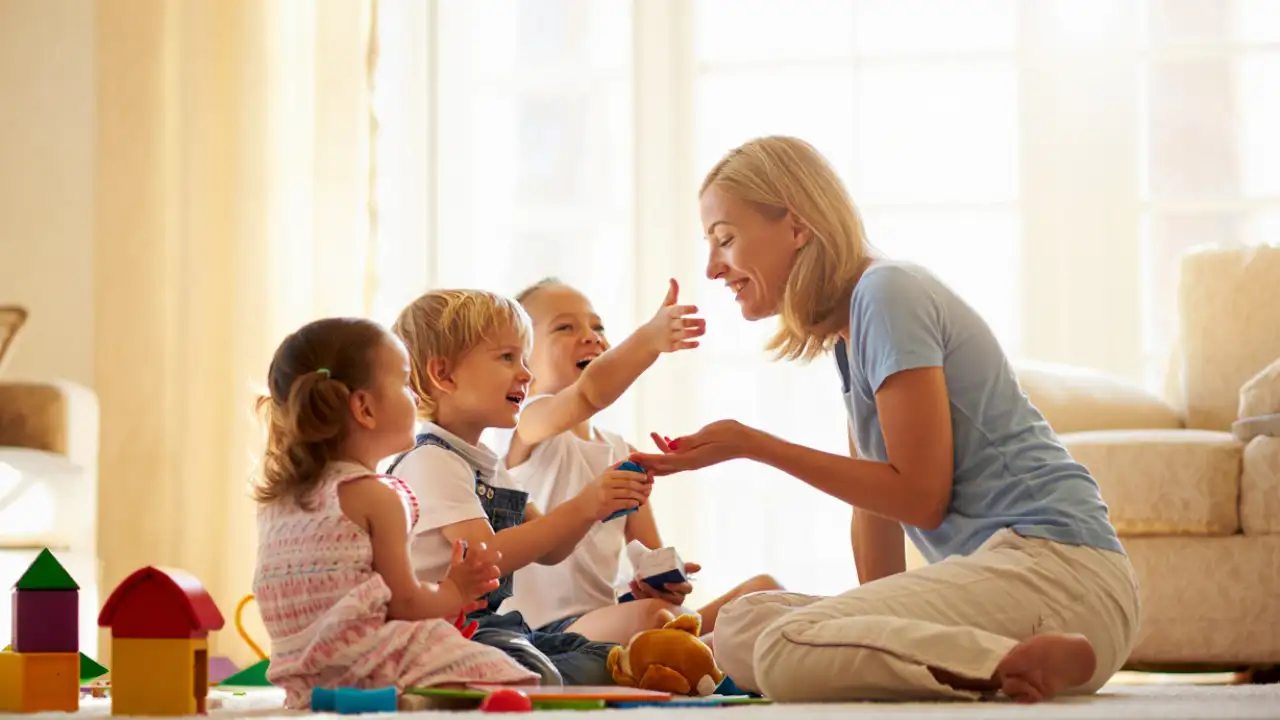 Мама с детьми.