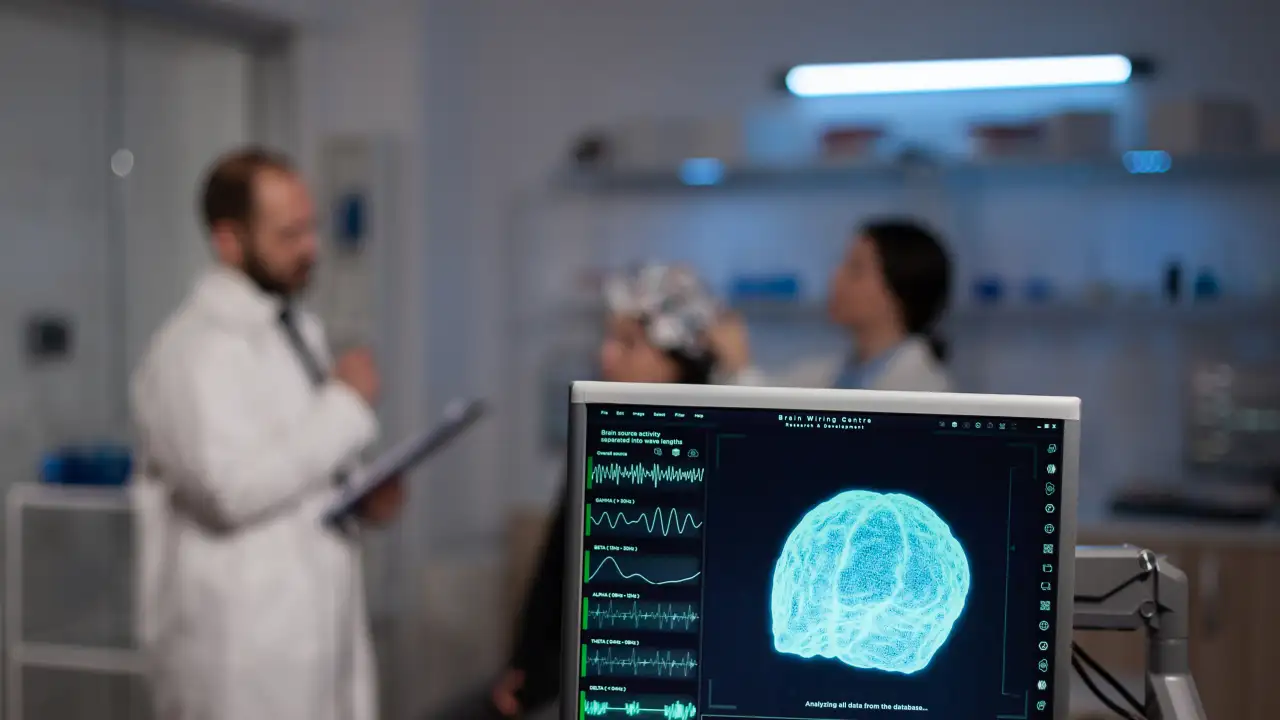 Мозг на мониторе.