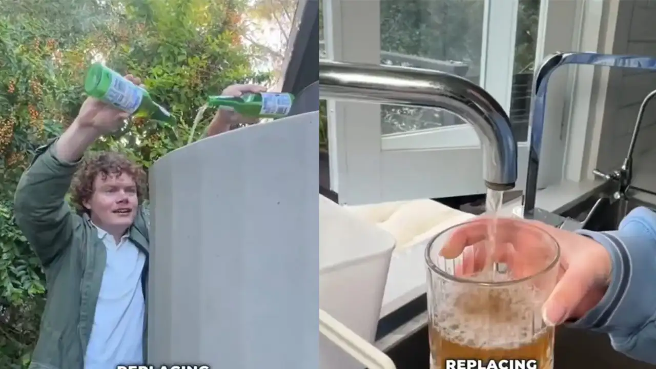 Майкл Дрейк заменил пивом воду во всем доме.