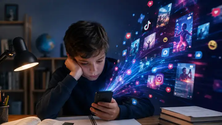Дети, которые рано заводят TikTok и Instagram*, отстают в учебе почти на полгода