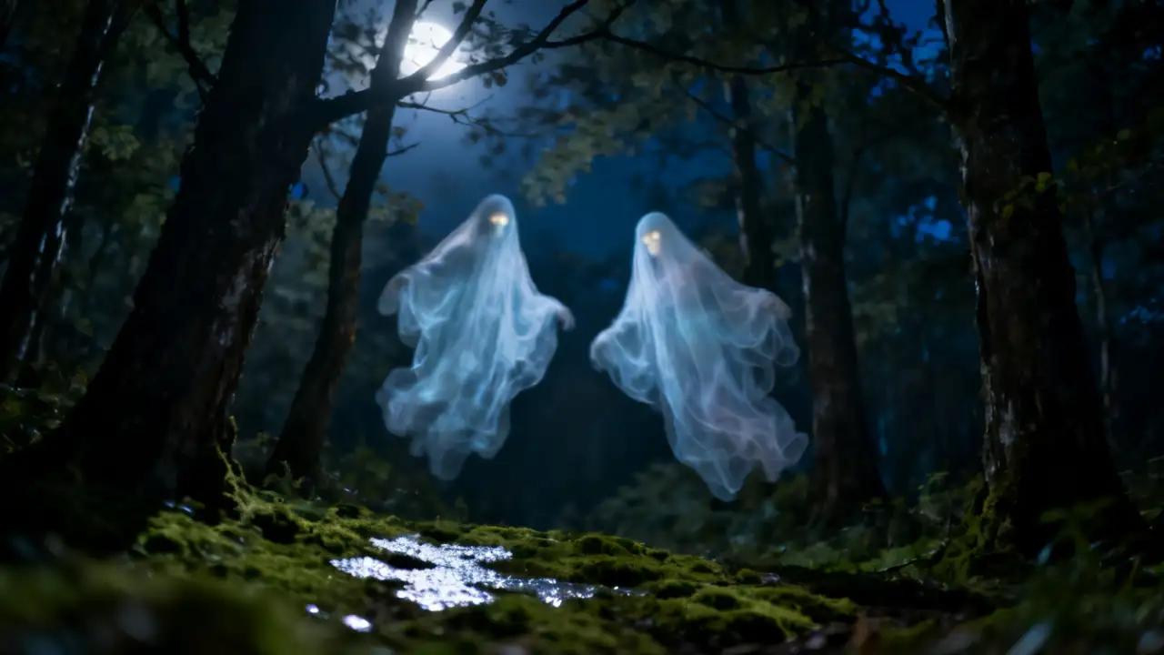 Призраки в лесу.