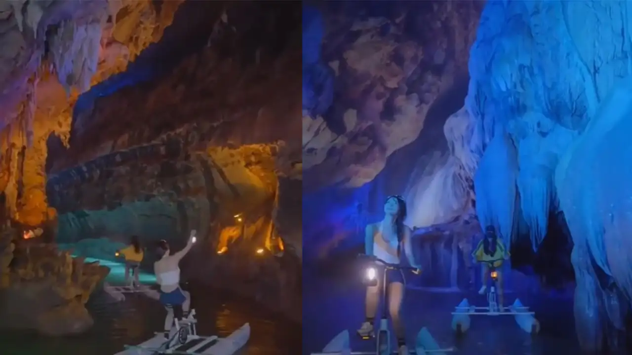 Велопрогулка по пещере.