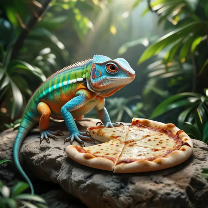 Радужные агамы предпочитают пиццу