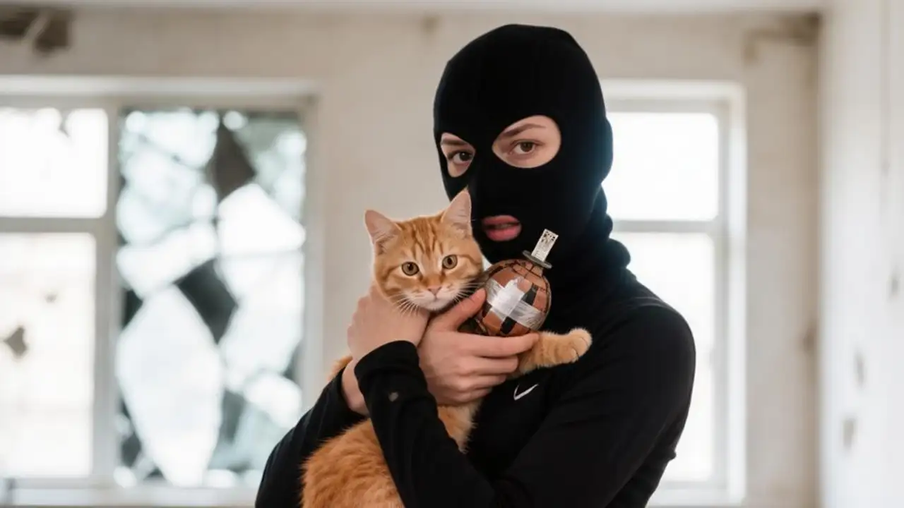 Преступница взяла в заложники кота.