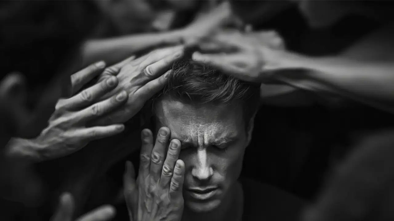 Человек мучается чувством вины.